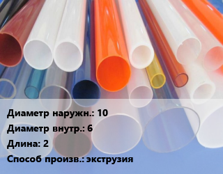 Труба из оргстекла 10х6 L=2 экструзия, м цена от 135 сом / м, где купить, условия доставки в Оше и Ошской области